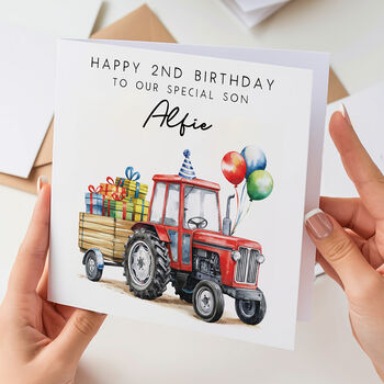 Personalised Tractor Birthday Card, 3 of 3