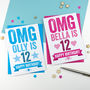Omg You're 12 Personalised Birthday Card, thumbnail 1 of 3