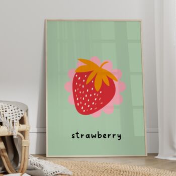 Strawberry Print Fruit Wall Art, 2 of 4