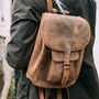 Vintage Style Small Handmade Leather Backpack, thumbnail 2 of 11