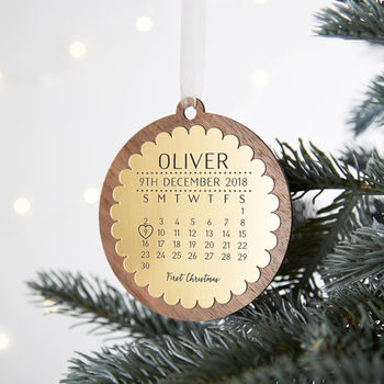 Baby's First Christmas Calendar Christmas Bauble By Norma&amp;Dorothy