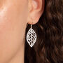 Sterling Silver Open Oak Leaf Drop Hook Earrings, thumbnail 1 of 8