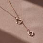 Open Droplet Personalised Lariat Necklace, thumbnail 5 of 8
