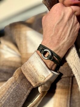 Green Paracord Vegan Cremation Urn Bracelet Memorial Keepsake For Ashes, 8 of 12