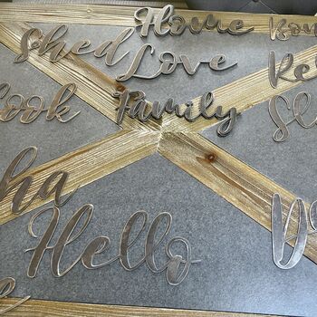 'Love' Metal Word Sign Wall Art Decoration, 2 of 5