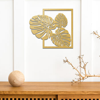 Monstera Leaf Wood Wall Art Modern Botanical Decor, 10 of 12