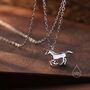 Tiny Unicorn Horse Necklace In Sterling Silver, thumbnail 4 of 10