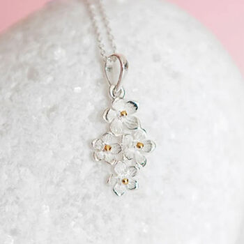 Forget Me Not Flower Necklace In Sterling Silver, 2 of 10