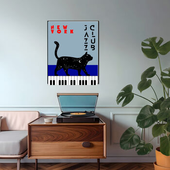 Jazz Festival New York Cat Music Art Print, 3 of 4