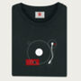 Turn Black Organic Long Sleeve Record Player T Shirt, thumbnail 2 of 5