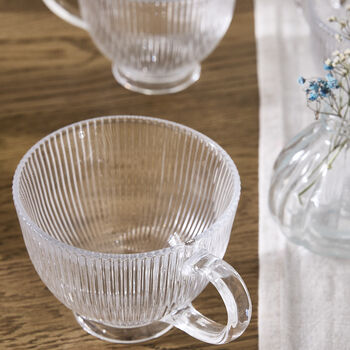 Palermo Clear Embossed Glass Mug, 3 of 4