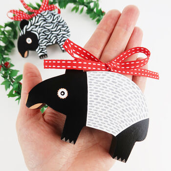 Malayan Tapir Christmas Tree Decorations, 8 of 8