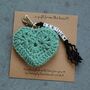 Personalised Crochet Heart Keyring Gift, thumbnail 8 of 9