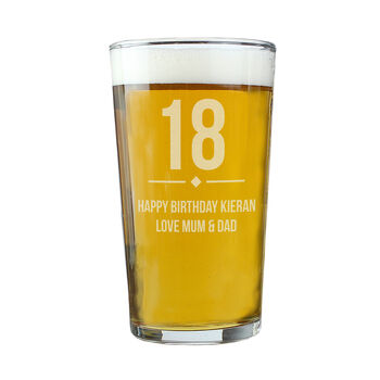 Personalised Big Age Birthday Pint Glass, 3 of 5