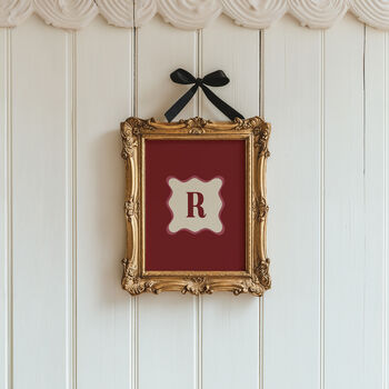 Personalised Initial Print With Wavy Border, 5 of 11