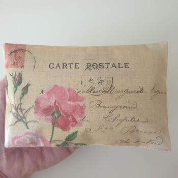 Handmade Lavender Sachet With French Postcard Rose Print Design, Thoughtful Birthday Gift For Friends, 7 of 9