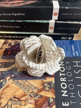 Handmade Stemless Classic Literary Book Paper Flowers, 3 of 6