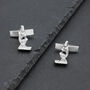 Microscope Cufflinks In Sterling Silver, thumbnail 1 of 2