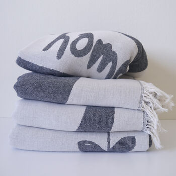 Home Sweet Home Natural Cotton Throw, 5 of 11