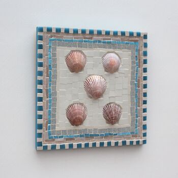 Scallop Shells Coastal Mosaic Wall Art, 3 of 3