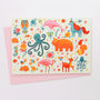 A Colourful Magical Animals Blank Greetings Card, thumbnail 1 of 2