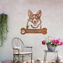 Personalised Welsh Corgi Welcome Metal Wall Art Sign For Home And Garden Decor, thumbnail 7 of 11