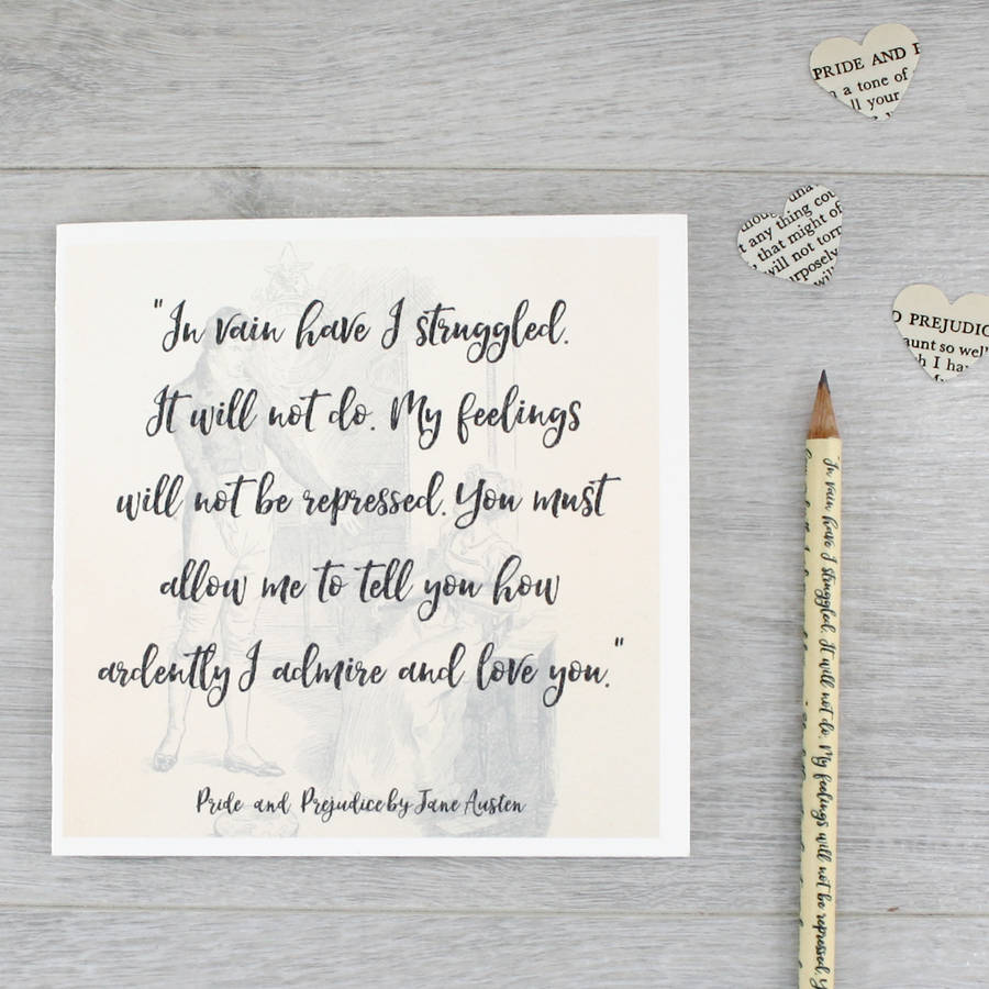  pride  and prejudice  jane austen quote  card by six0six 