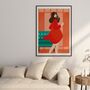 Woman In Red Illustrated Art Print, thumbnail 1 of 6