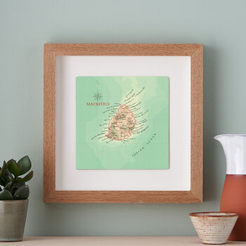 Personalised Mauritius Map Square Print Wedding Gift, 3 of 10