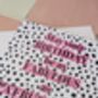 Pat Butcher Earrings Birthday Card – Dalmatian Print Square – Blank Inside, thumbnail 3 of 4