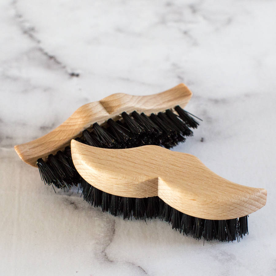 personalised moustache and beard brush by ginger rose