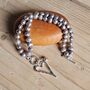 Twin Strand Grey Pearl Bracelet With Open Heart Charm, thumbnail 2 of 3