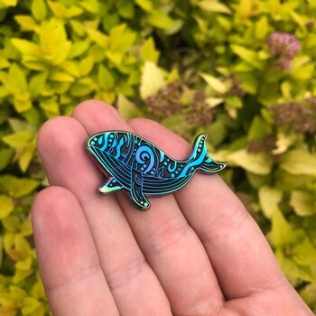 Rainbow Metal Whale Enamel Pin, 2 of 7