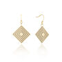 Cream And Taupe Geometric Diamond Shaped Earrings, thumbnail 1 of 6