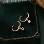 Mismatched Star Dangle Huggie Hoop Earrings, thumbnail 5 of 12