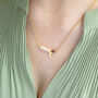 Asymmetric Pearl And Birthstone Initial Necklace, thumbnail 6 of 11