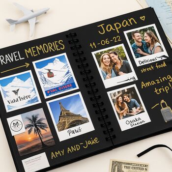 Personalised Travel Scrapbook Anniversary Gift For Travellers, 5 of 9