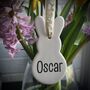 Personalised Easter Hanging Ceramic Rabbit, thumbnail 1 of 6