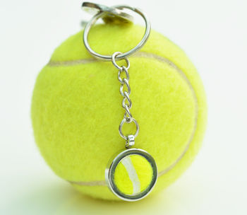Genuine Tennis Ball Silver Keyring, 2 of 4