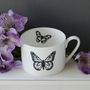 Butterflies Personalised Hand Decorated China Cups, thumbnail 2 of 6