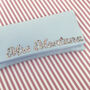 Mrs Surname Something Blue Bridal Wedding Clutch, thumbnail 3 of 6