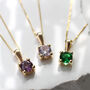 9ct Yellow Gold Birthstone Pendant Necklace, thumbnail 2 of 5