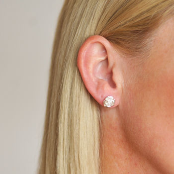 Sterling Silver Rose Earrings, 4 of 9
