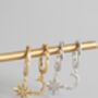 Gold Plated And Sterling Silver Star Moon Hoop Earrings, thumbnail 1 of 6