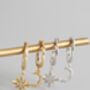 Gold Plated And Sterling Silver Star Moon Hoop Earrings, thumbnail 2 of 9