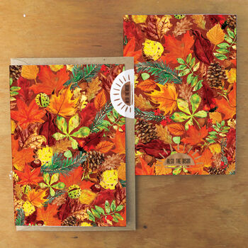 Autumna Fallen Leaves Greetings Card, 3 of 7