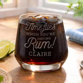 Personalised Time Flies When You're Having Rum Tumbler, 3 of 4