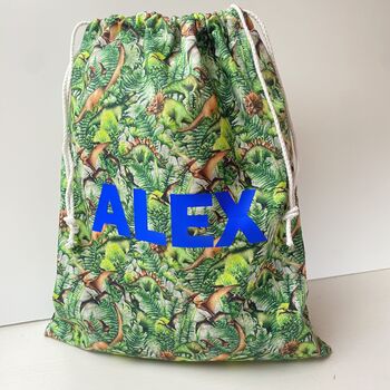 Personalised Waterproof Lined Drawstring Fabric Bag, 2 of 9