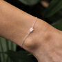 June Moonstone Birthstone Sterling Silver Bracelet, thumbnail 1 of 3