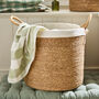 Cotton Lined Woven Seagrass Storage Basket, thumbnail 1 of 5